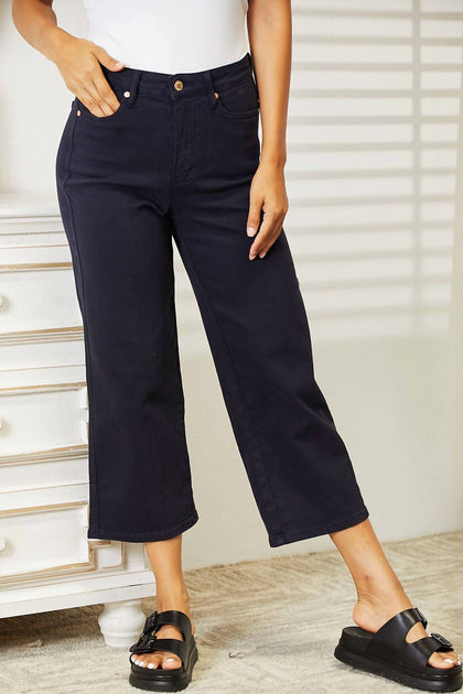 Judy Blue Wide Crop Leg Jeans Blue 24 2