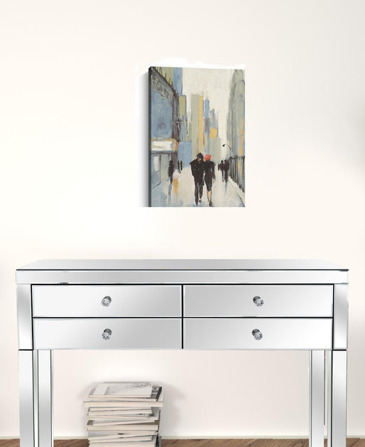 Hivvago Watercolor Walk Canvas Wall Art Blue 20x16 2