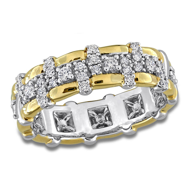 Mimi & Max Created Forever Eternity Ring Two-Tone Sterling Silver Silver US 6 2