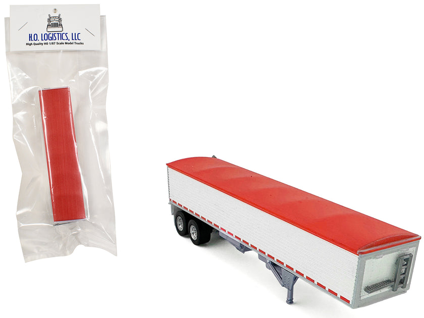 HO Logistics Covered Grain Trailer Weiß Rot 1/87 2