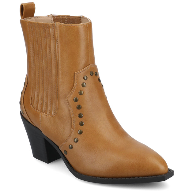Journee Collection Braylee Western Ankle Boots Brown US 6 2