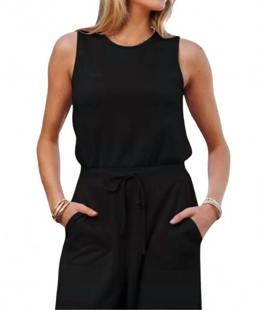 Davi & Dani Sleeveless Jumpsuit Black 2X 2
