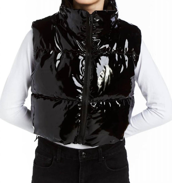 Tractr Girl's Cropped Puffer Vest Schwarz Medium 2