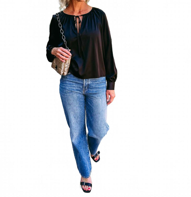Stylive Everyday Long Sleeve Blouse Blue Small 2