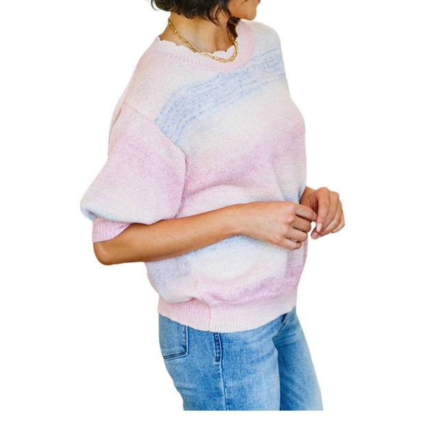 BiBi I'll Never Stop Striped Sweater Pink 3X 4