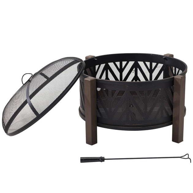 Sunjoy Brasero en Acier 68 cm à Bois 4