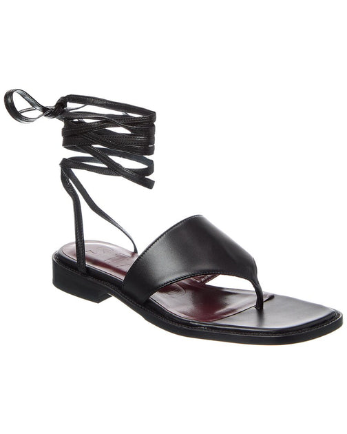 STAUD Alexandre Lace-Up Leather Sandal Black 36 2