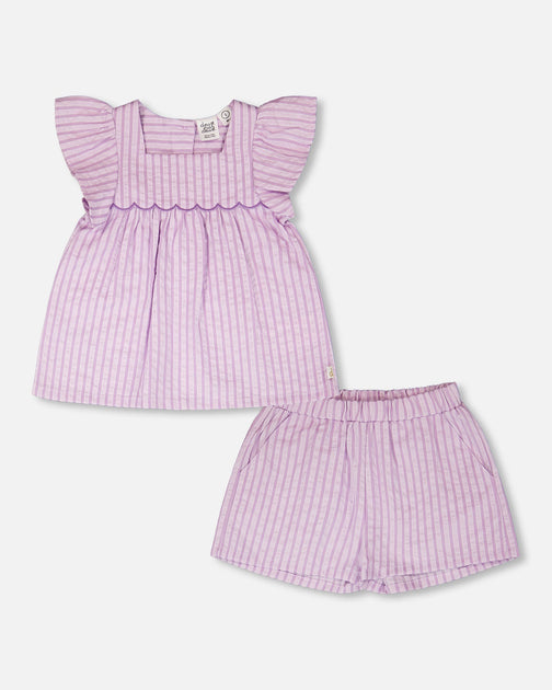 Deux par Deux Top and Short Set Purple US 8 2