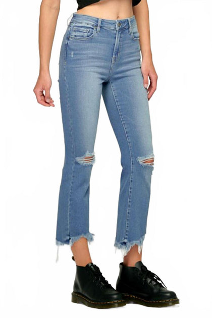 HIDDEN Helena Cropped Flare Jeans Blue 26 3