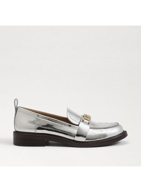 Sam Edelman Shiny Buckle Loafer Silver US 9 3