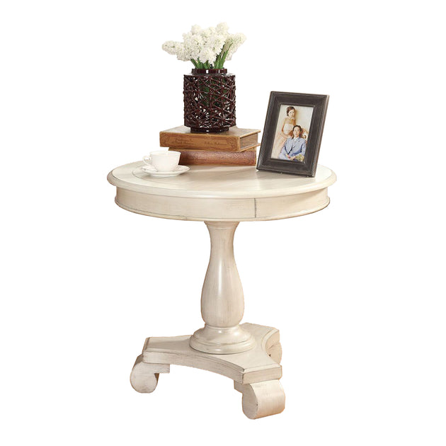 Streamdale Round Wood Pedestal Side Table Teal 9