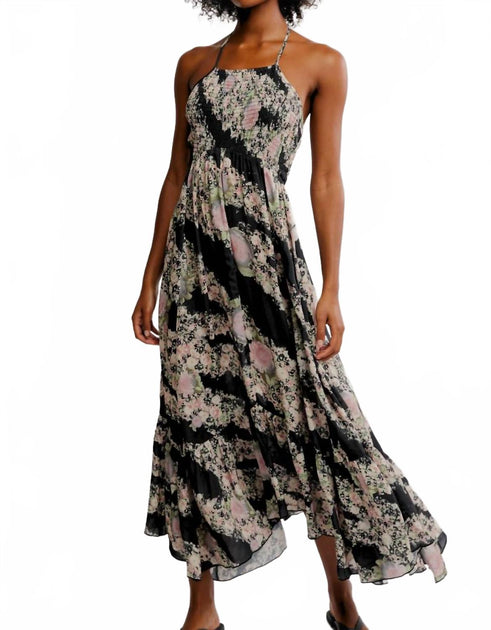 Free People Heat Wave Printed Maxi Dress In Black Combo | ShopSimon