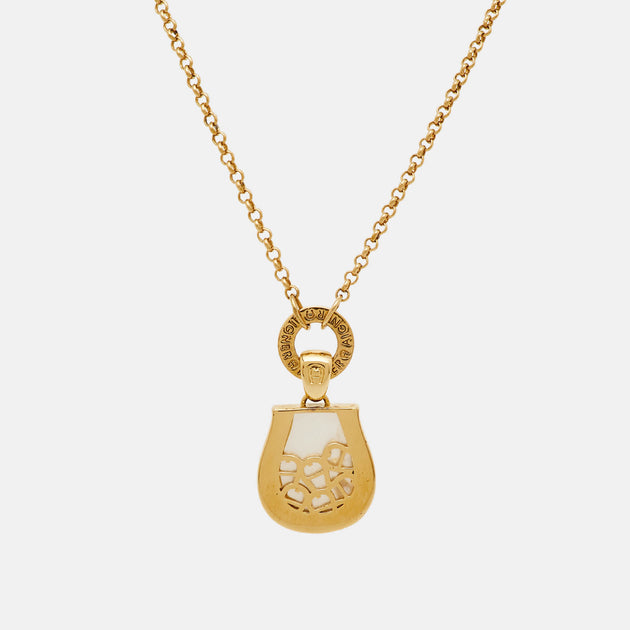 Aigner Pendant Necklace Gold Tone 4