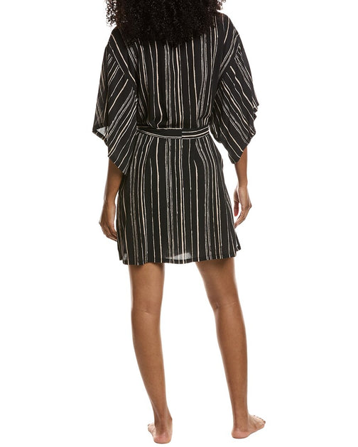 Natori Tate Silk-Blend Wrap Black Small 3