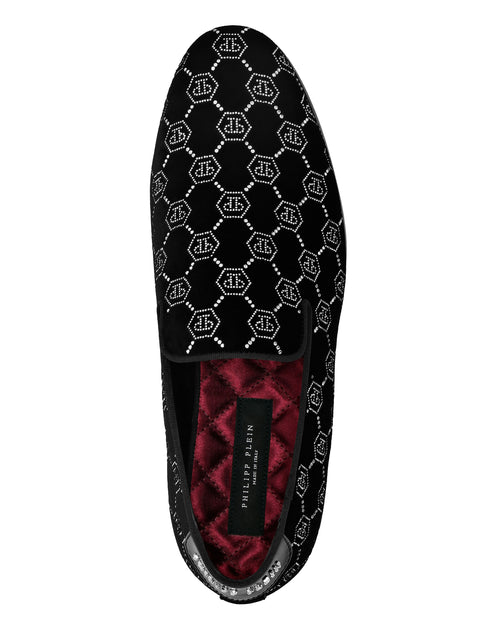 Philipp Plein Velvet Strass Monogram Loafers Multi EU 47 4