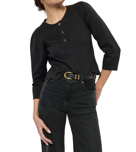 Nation LTD Janney Henley Top Black Large 2