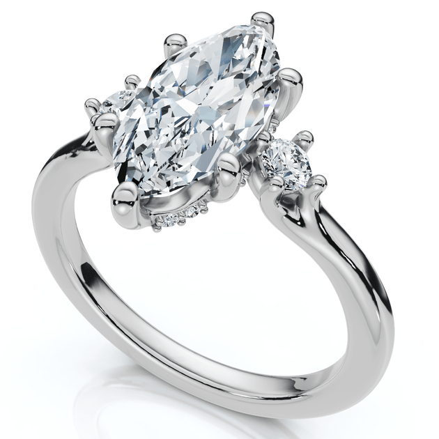 Pompeii3 Marquise Diamond Engagement Ring Silver US 5 3