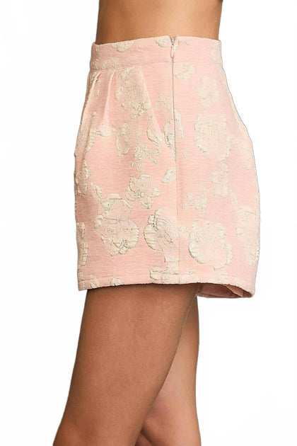 Umgee Metallic Floral Pleated Shorts Multi Medium 5