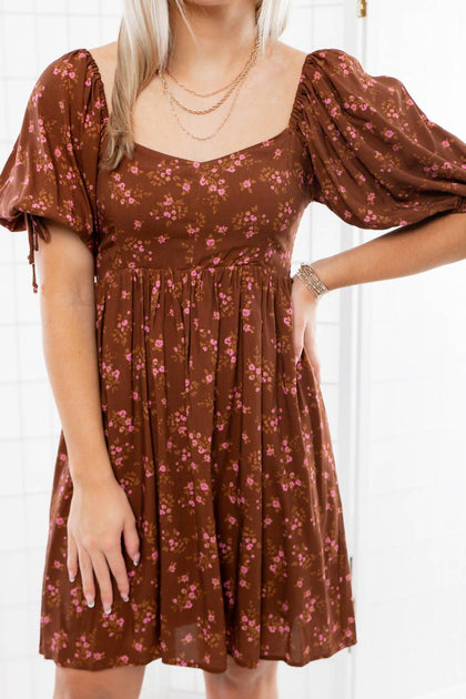 Saltwater Luxe Shiloh Mini Dress Brown Medium 3