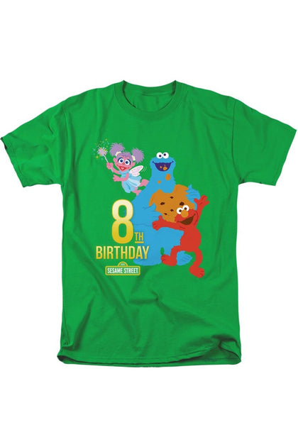 Gildan Sesame Street 8th Birthday T-Shirt Green Large 2