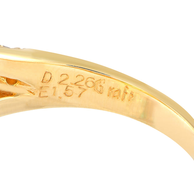 Graff GR13-060524 Diamond Emerald Ring Yellow Gold US 6.75 4