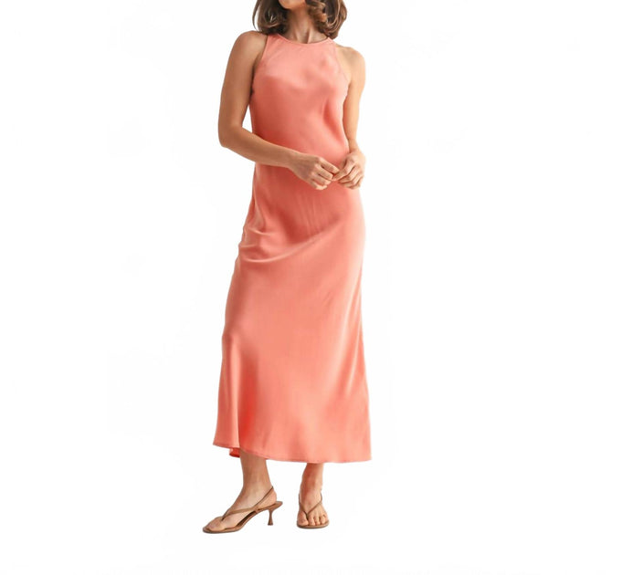Fun 2 Fun Satin Maxi Dress Pink Medium 4
