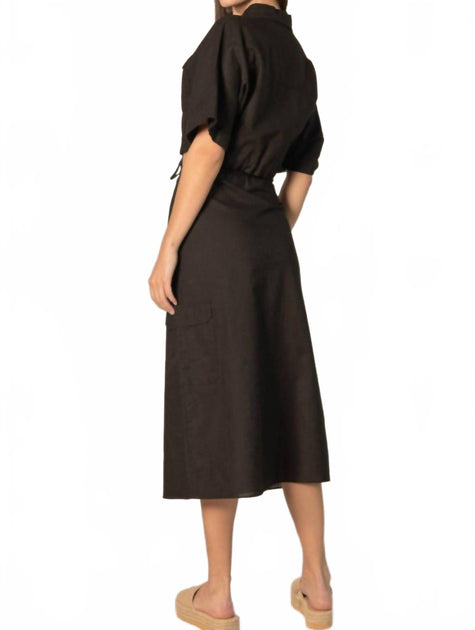 Before You Collection Linen Cropped Top Black Large 4