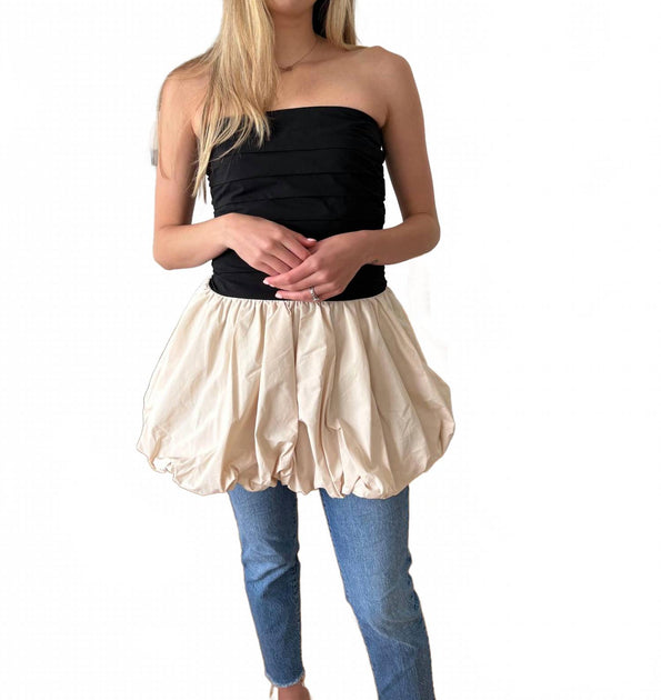 Sofie the Label Ella Longline Peplum Top Beige Medium 2