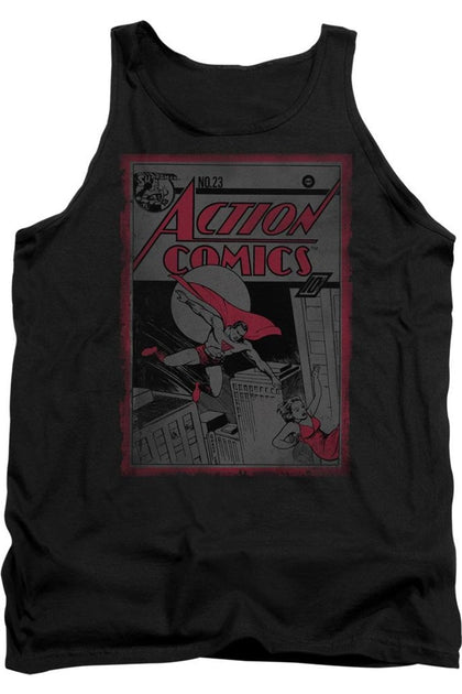 Gildan Superman Action Comics 23 Tank Top Black Medium 2
