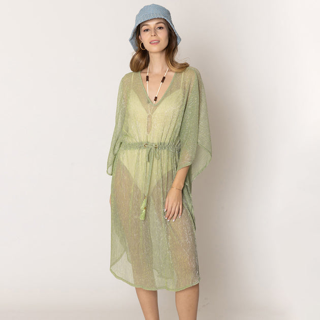 TRUEDAMES Lurex String Poncho Pink One Size 4