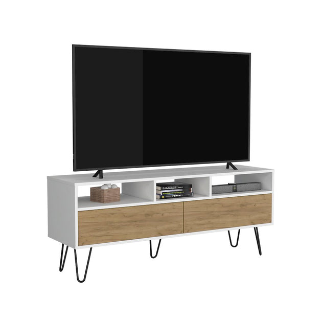 Depot Salunga TV Stand White/Natural Oak 4