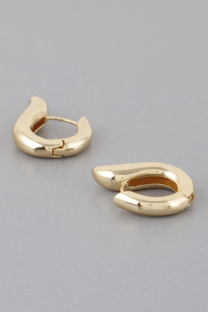 TRUEDAMES Shiny Harp Hoop Earrings Silver 3