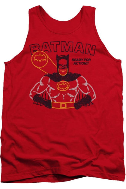 Gildan Batman Ready For Action Tank Top Red Small 2
