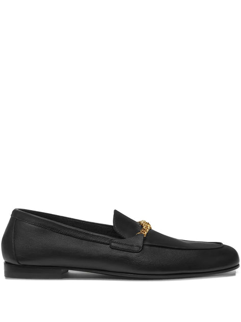 Versace Flat Leather Shoes Black EU 40 2