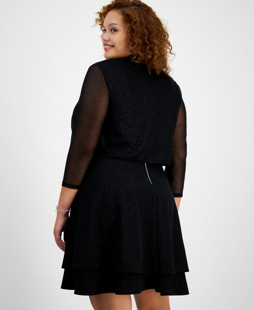 City Studios FTS1501 Cardigan Shrug Black Glitter 2X 3