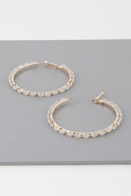 TRUEDAMES Petite Jeweled Hoop Earrings Silver 4