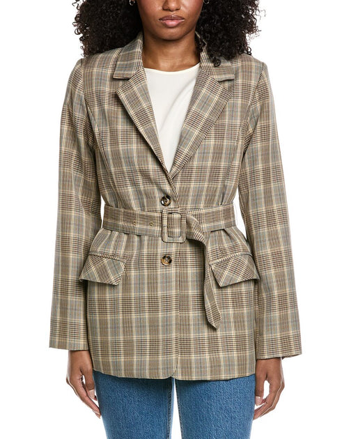 FATE Gürtel Plaid Blazer Grau Large 2