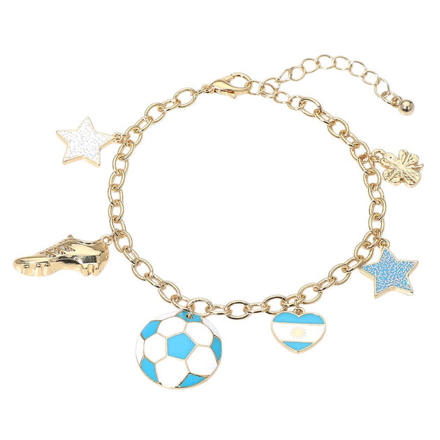 FASHNZFAB Star Charm Station Bracelet Blue One Size 3
