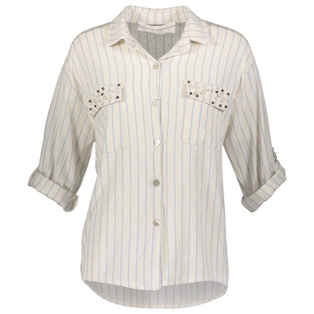 Guadalupe Design Giovanna Stripes Top Beige One Size 2