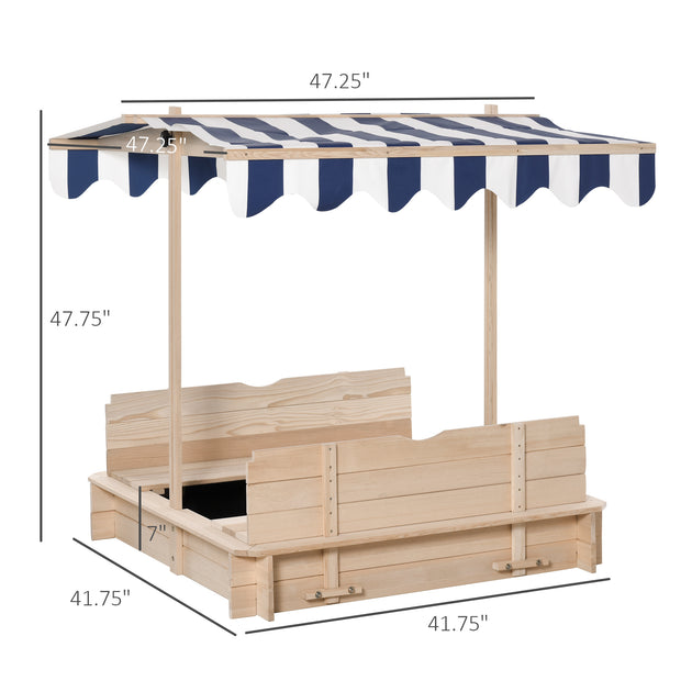 Hivvago Covered Kids Sandbox Natural/Blue 4