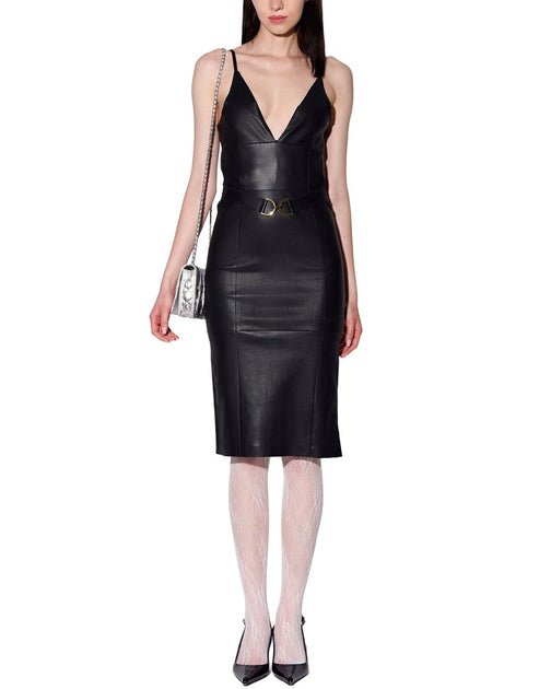 Walter Baker Lorelai Leather Dress Black Small 2