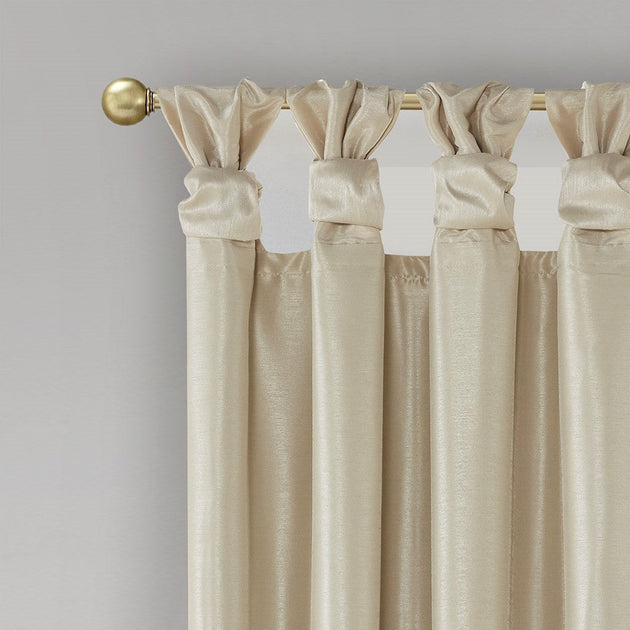 BreeBe Twist Tab Total Blackout Window Curtain Panel Champagne 50x95 4