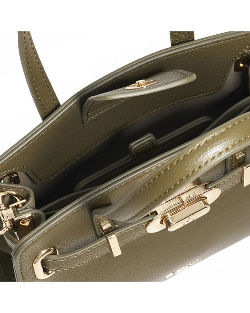 Dune London Dinkydefine Leather Handbag Dark Green Large 4