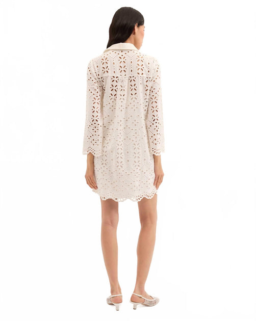 sumatra cotton eyelet dress Veronica Beard Sumatra Cotton Eyelet Dress In Off-White