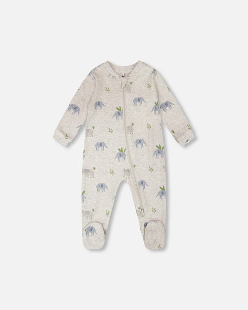 Deux par Deux Bio-Baumwolle Baby Einteiliger Pyjama Grau 18-24 Monate 2