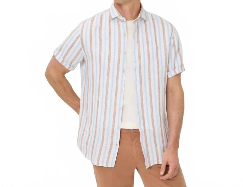 Brax Hardy Linen Mix Short Sleeved Shirt White 2X 2