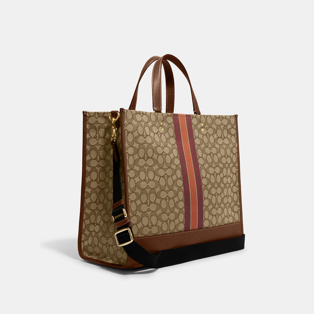 Coach Outlet Dempsey Tote 40 In Signature Jacquard With Stripe And