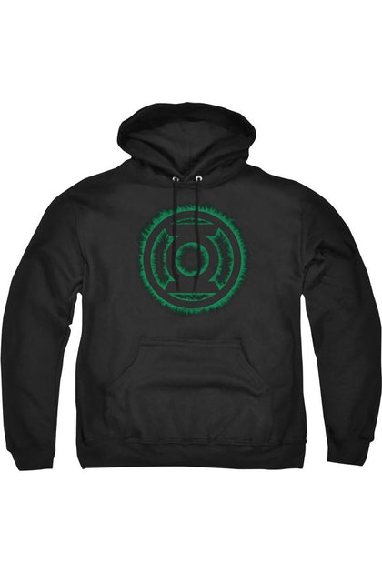 Gildan Green Lantern Flame Logo Hooded Sweatshirt Grey Small 2