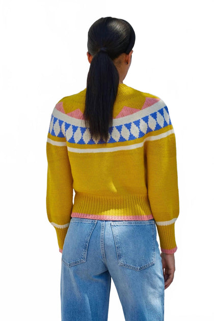 Atelier Delphine Bella Strickpullover Gelb Large 3