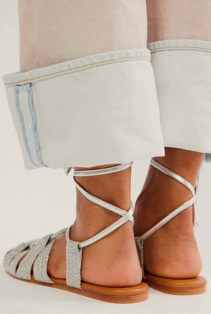 Free People Sunny Gilly Flats Silver US 7.5 4